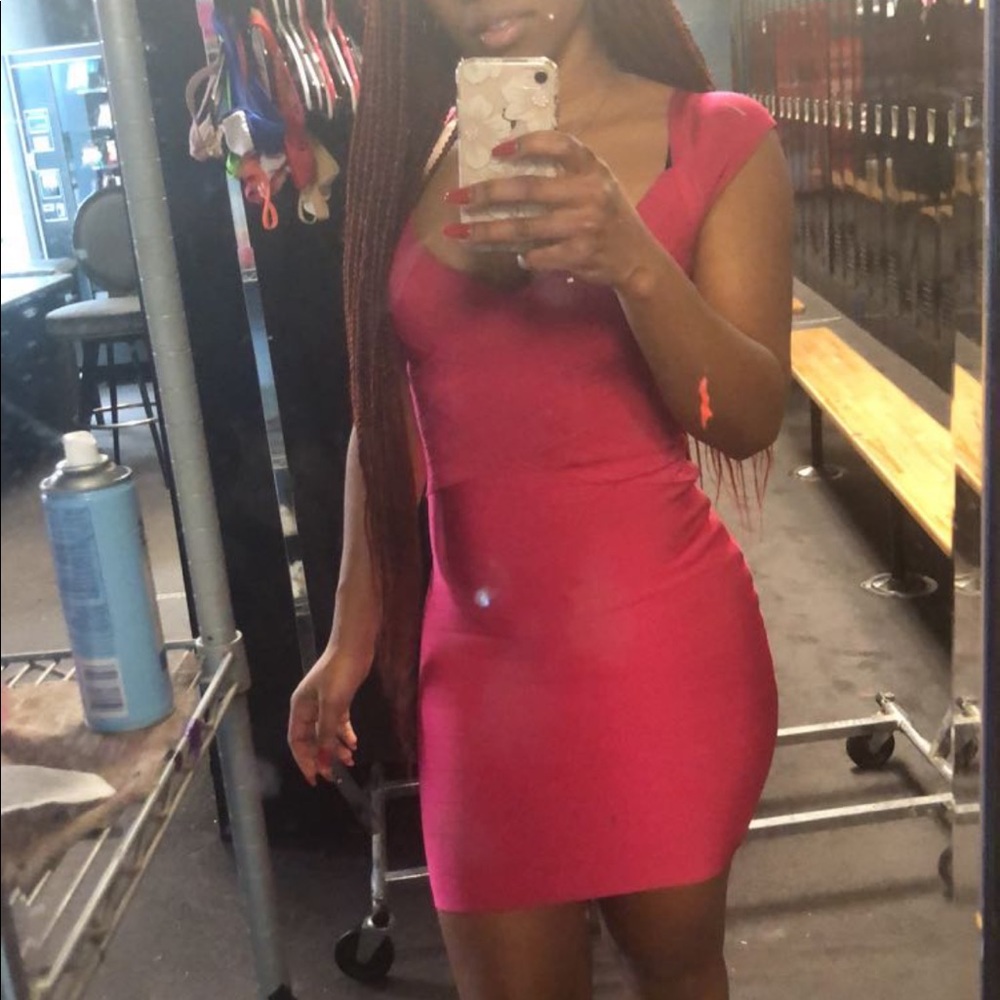 Pink/ fuchsia bandage dress
